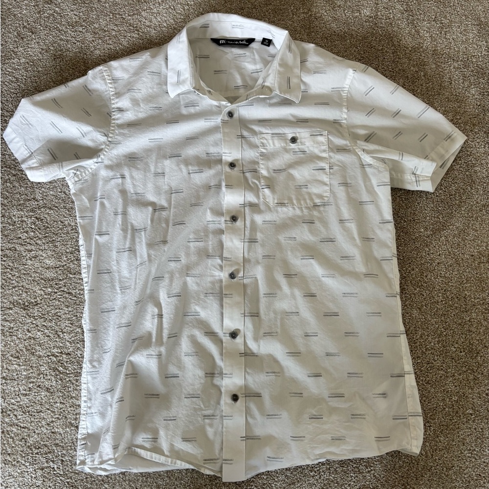 Travis Mathew White Patterned Casual Shirt